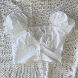 White cropped blouse